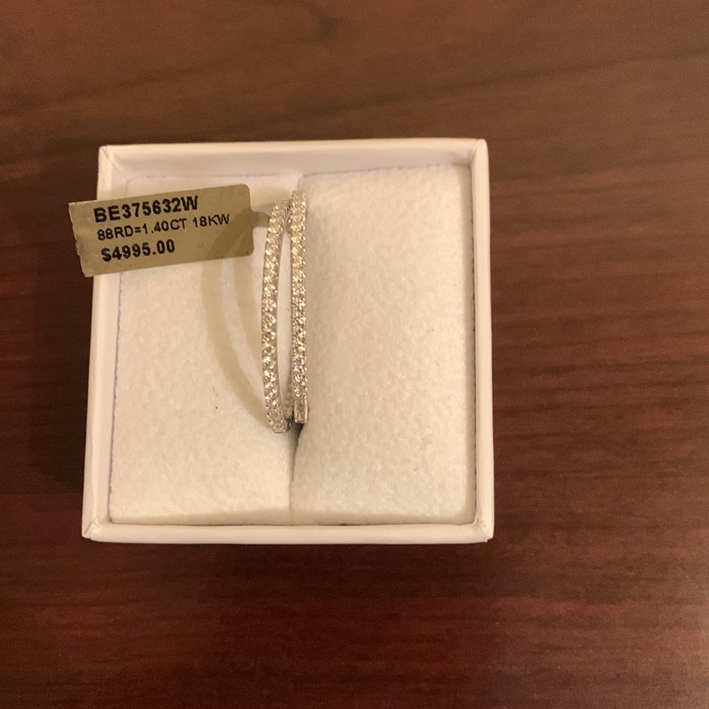 18k white gold hoop earrings 1.4ct diamonds